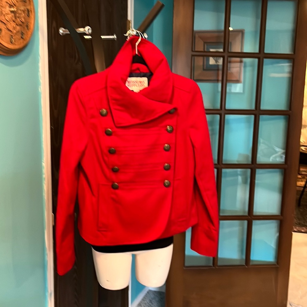 Red military style jacket